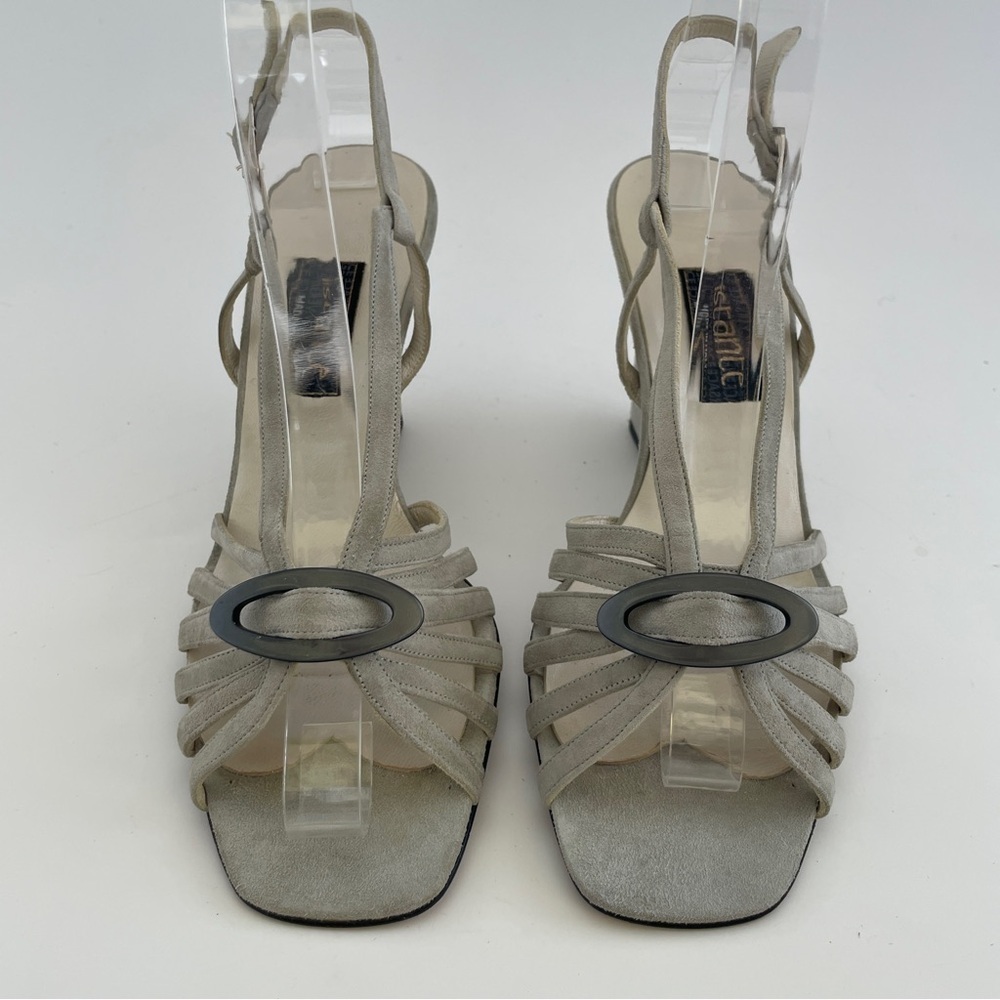 istante, Versace Wedge Heels with Intricate Straps